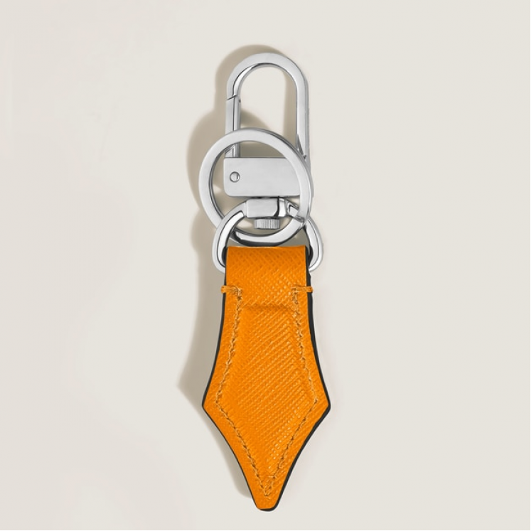Porte-Clés Plume en Cuir Sartorial