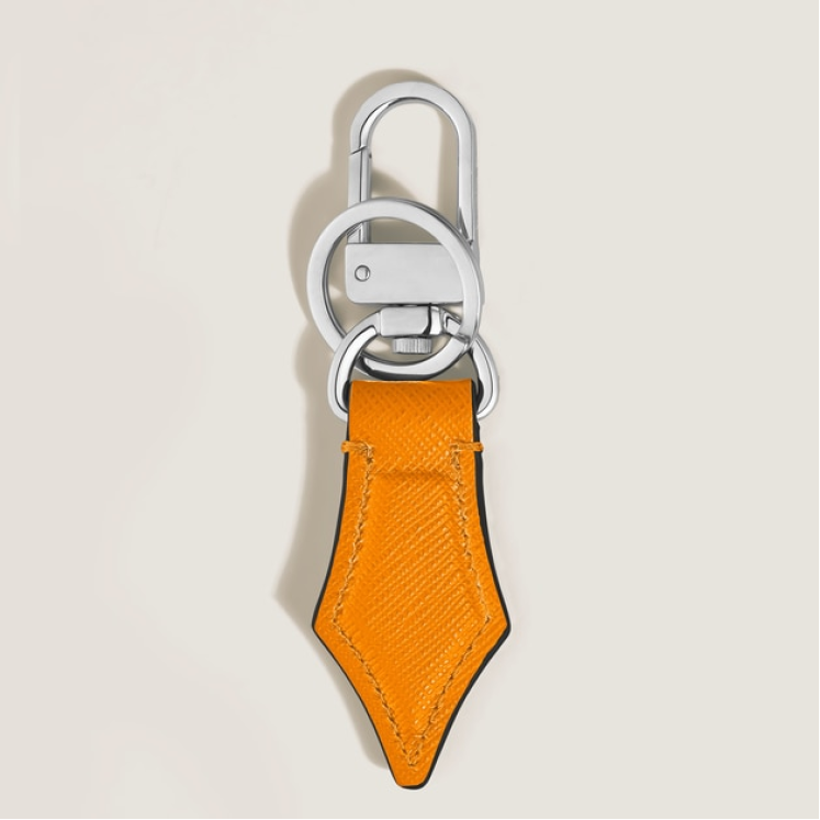 Porte-Clés Plume en Cuir Sartorial