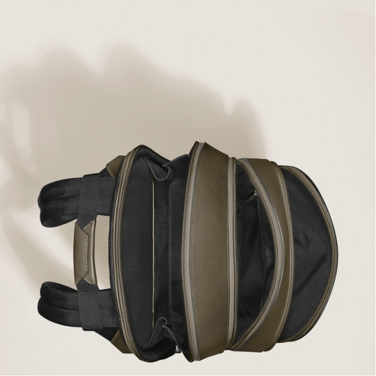 Sac à Dos Moyen Format avec 3 Compartiments en Cuir Sartorial