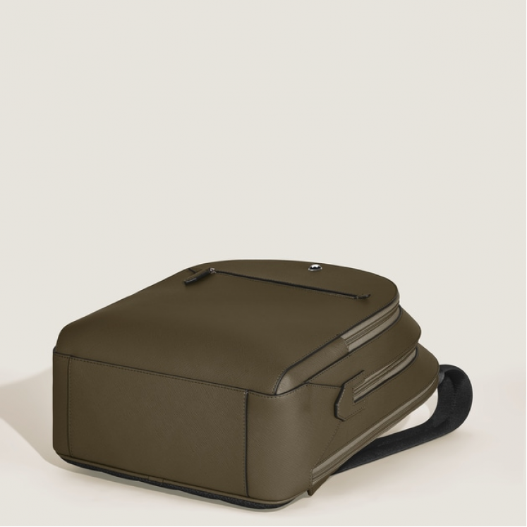 Sac à Dos Moyen Format avec 3 Compartiments en Cuir Sartorial