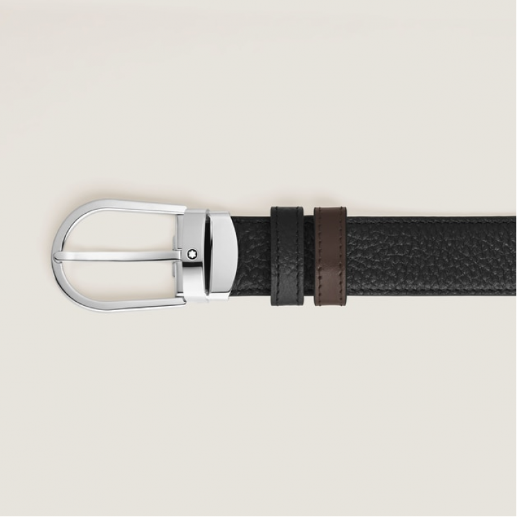 Ceinture Réversible Fer à Cheval 30 mm en Cuir Grainé