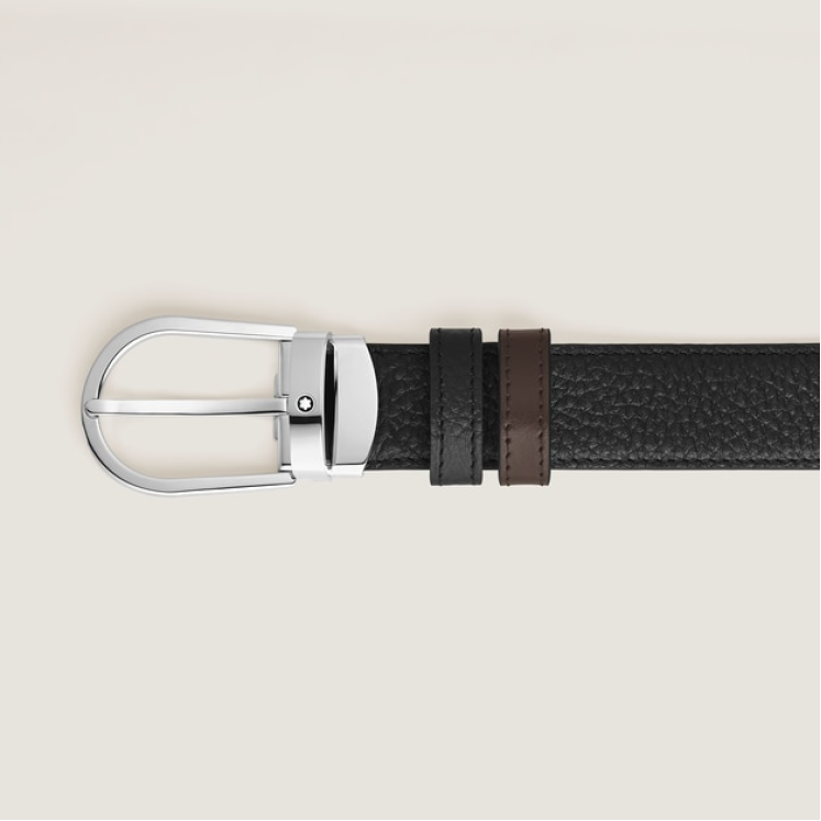 Ceinture Réversible Fer à Cheval 30 mm en Cuir Grainé