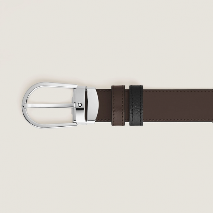 Ceinture Réversible Fer à Cheval 30 mm en Cuir Grainé