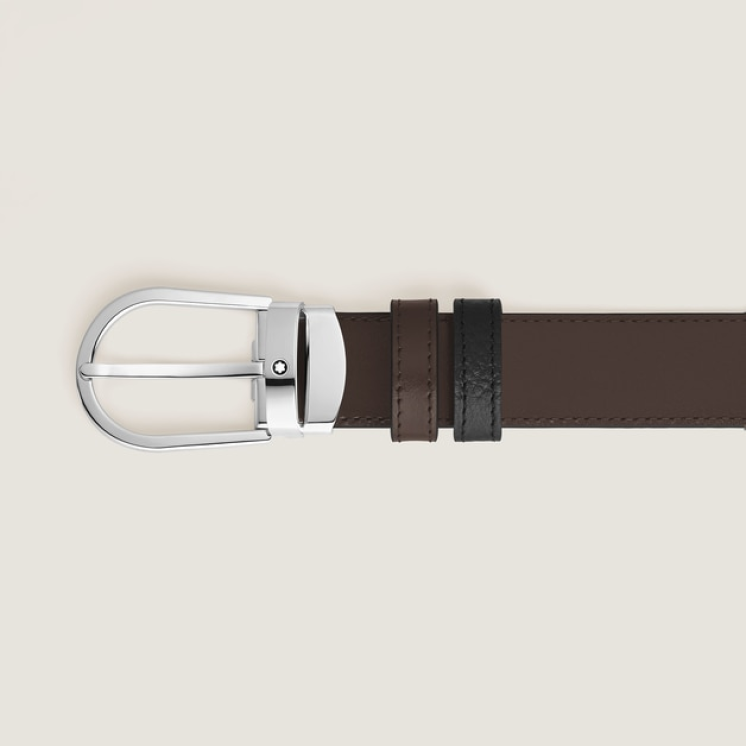 Ceinture Réversible Fer à Cheval 30 mm en Cuir Grainé