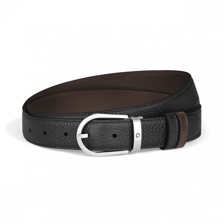 Ceinture Réversible Fer à Cheval 30 mm en Cuir Grainé