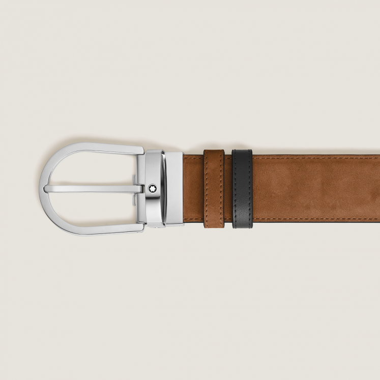Ceinture Réversible Horseshoe 35 mm en Suede