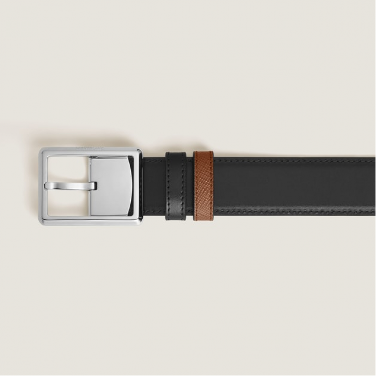 Ceinture Réversible 30 mm à boucle Rectangulaire en Cuir Sartorial