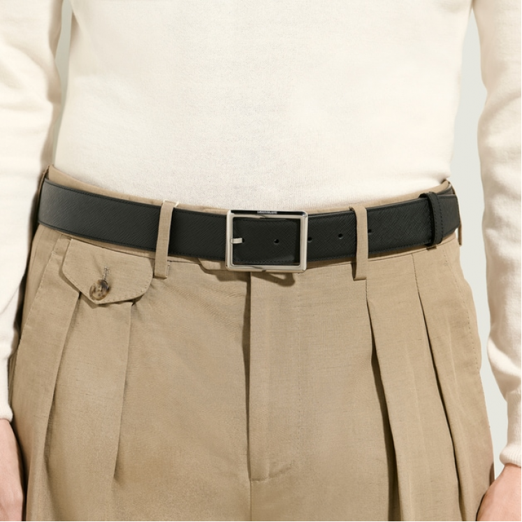 Ceinture Réversible Rectangulaire 35 mm en Cuir Sartorial