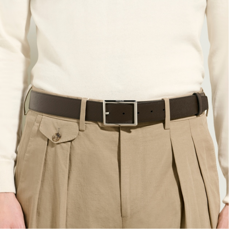Ceinture Réversible Rectangulaire 35 mm en Cuir Sartorial