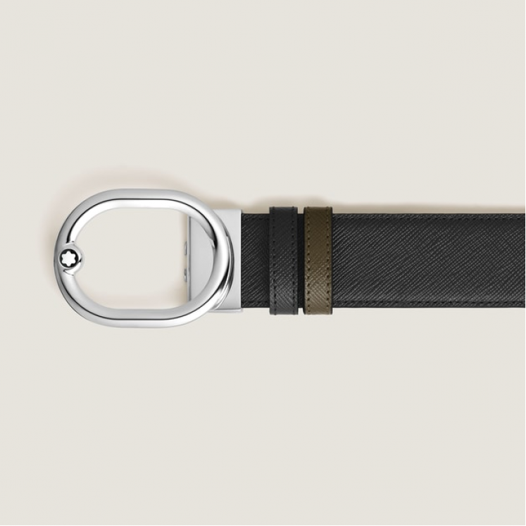 Ceinture Réversible L’Ovale 35 mm en Cuir Sartorial