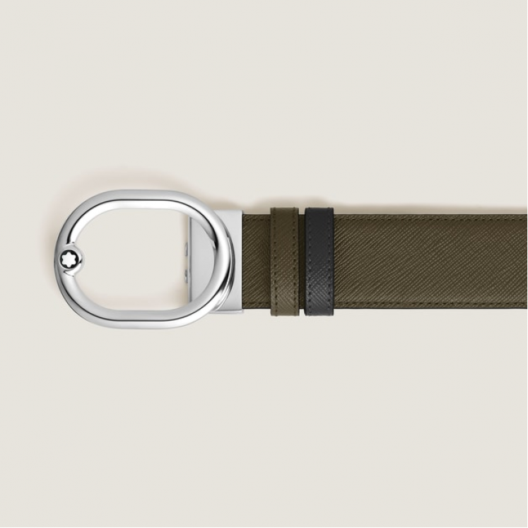 Ceinture Réversible L’Ovale 35 mm en Cuir Sartorial