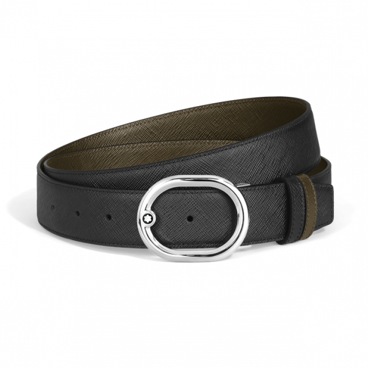 Ceinture Réversible L’Ovale 35 mm en Cuir Sartorial
