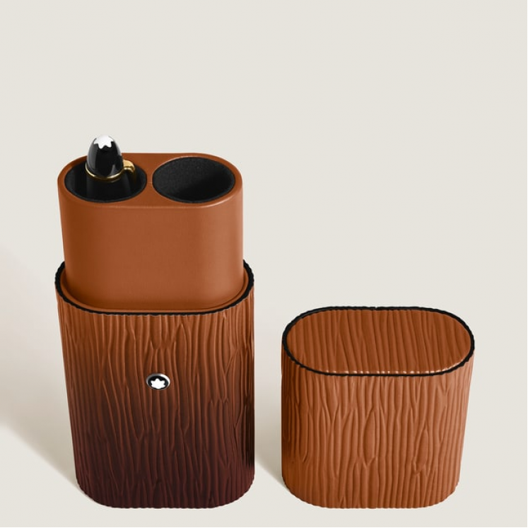 Étui pour 2 Instruments d'Écriture en Cuir Corteccia Sfumato