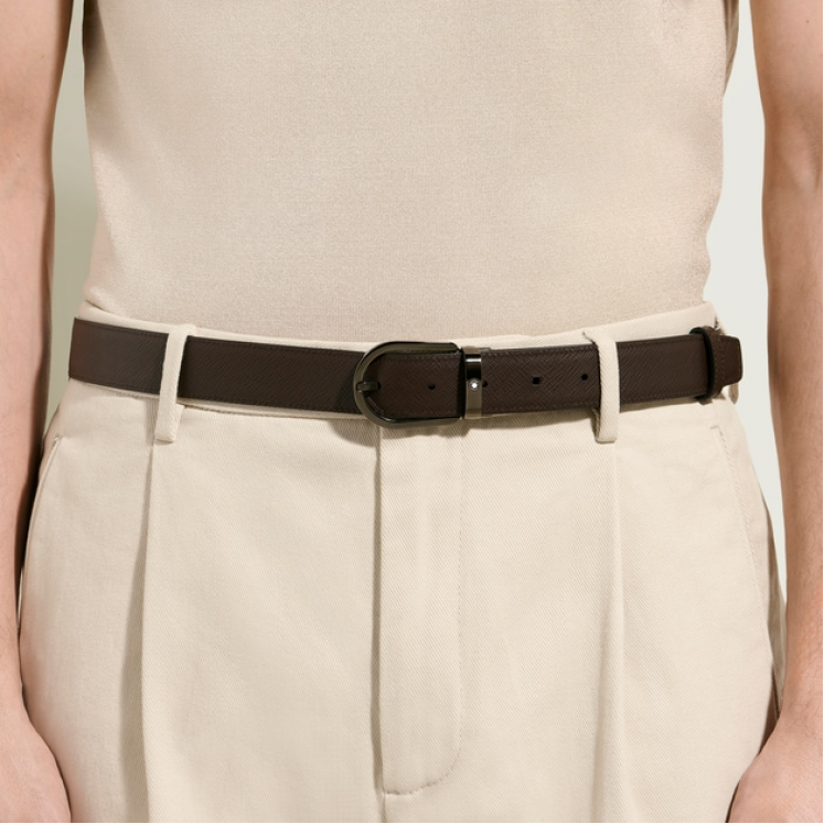 Ceinture Réversible Fer à Cheval 30 mm en Cuir Sartorial