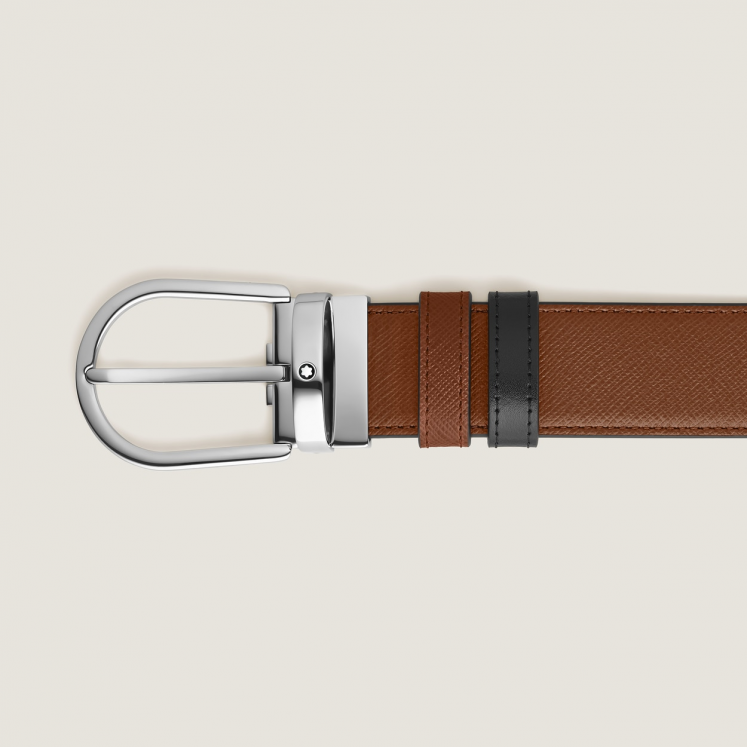 Ceinture Réversible Horseshoe 35 mm en Cuir Sartorial
