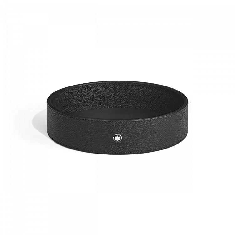 Grand Plateau de Bureau Rond en Cuir Grain&eacute;