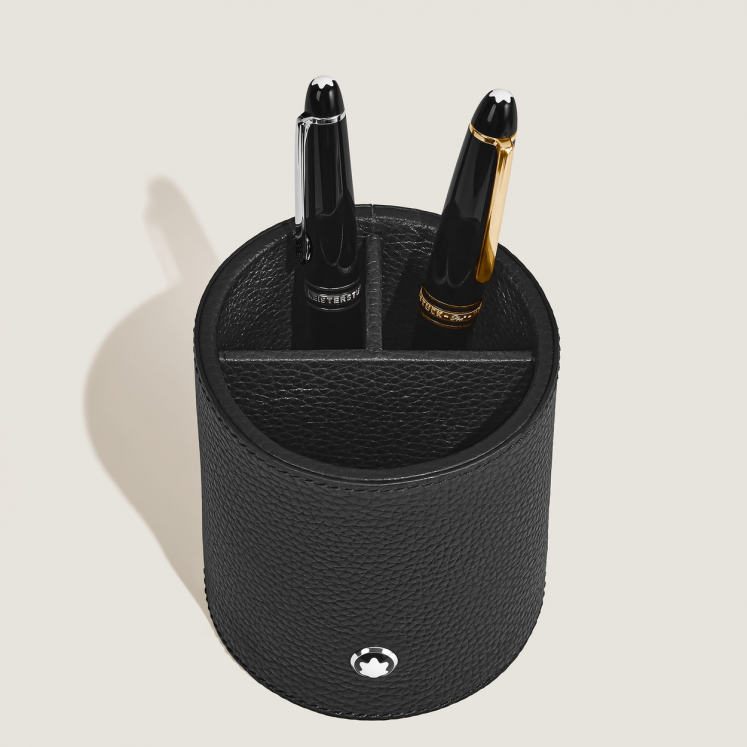 Porte-Stylos de Bureau en Cuir Grainé