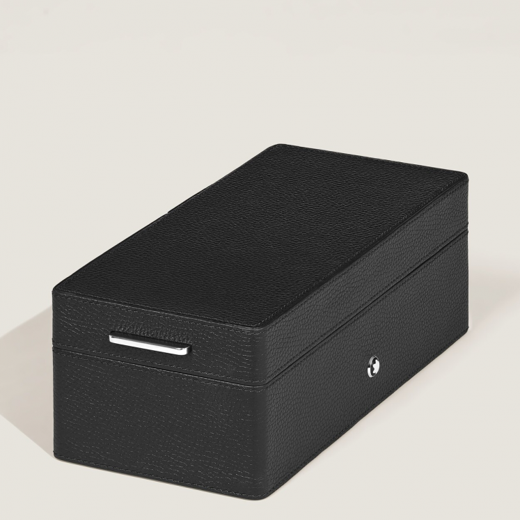 Boîte à Stylos en Cuir Grainé