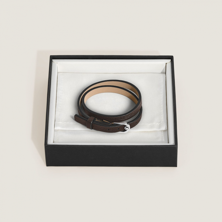 Bracelet Réglable Horseshoe en Cuir Grainé