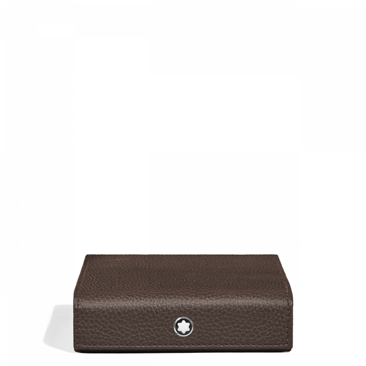 Coffret de Voyage pour 4&nbsp;Instruments d&rsquo;&Eacute;criture en Cuir Grain&eacute;
