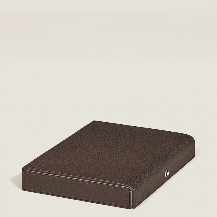 Coffret de Voyage pour 8 Instruments d’Écriture en Cuir Grainé