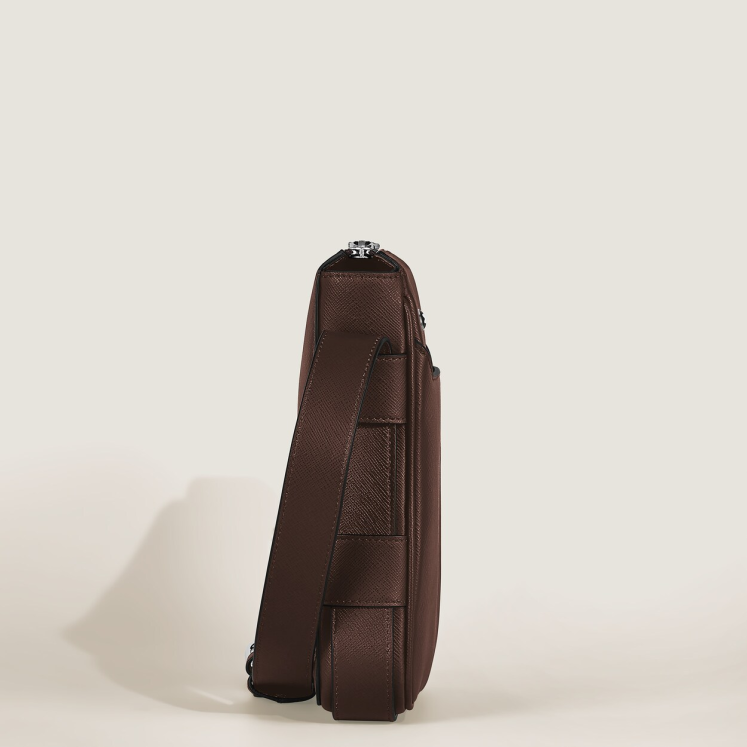 Sac Messenger Vertical en Cuir Sartorial