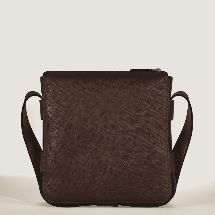 Sac Messenger Vertical en Cuir Sartorial