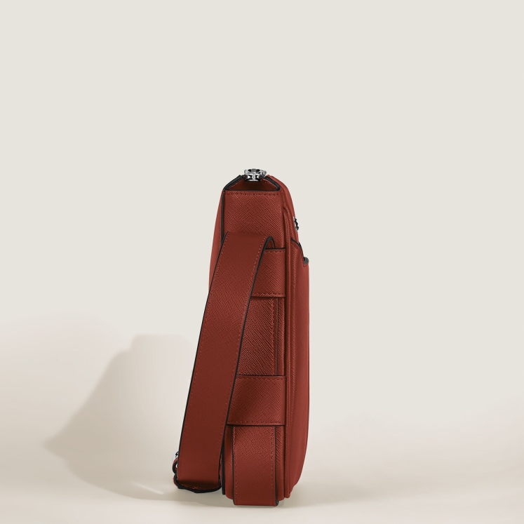 Sac Messenger Vertical en Cuir Sartorial
