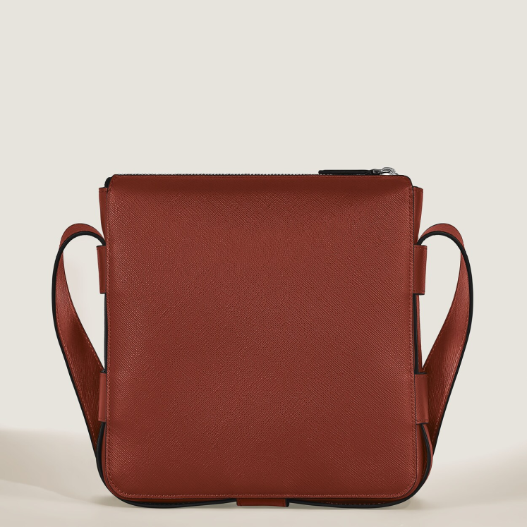 Sac Messenger Vertical en Cuir Sartorial