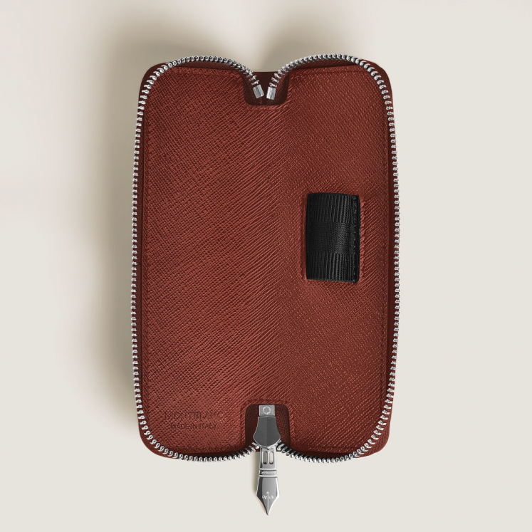 Étui pour 1 Instrument d'Écriture Zippé en Cuir Sartorial
