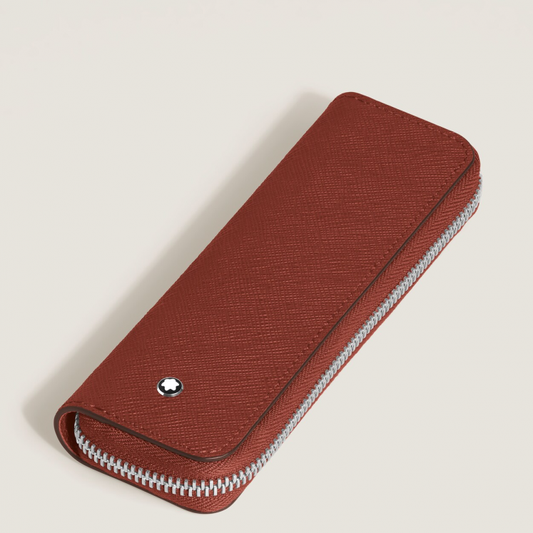 Étui pour 1 Instrument d'Écriture Zippé en Cuir Sartorial