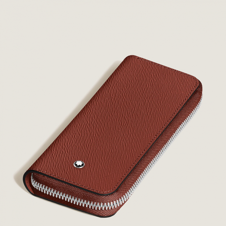 Étui pour 2 Instruments d'Écriture Zippé en Cuir Sartorial