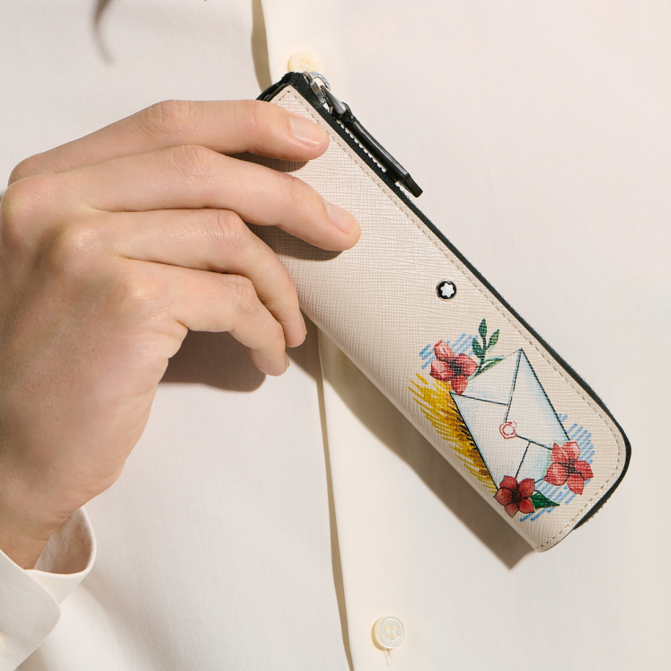 Étui pour 1 Instrument d'Écriture Zippé en Cuir Sartorial