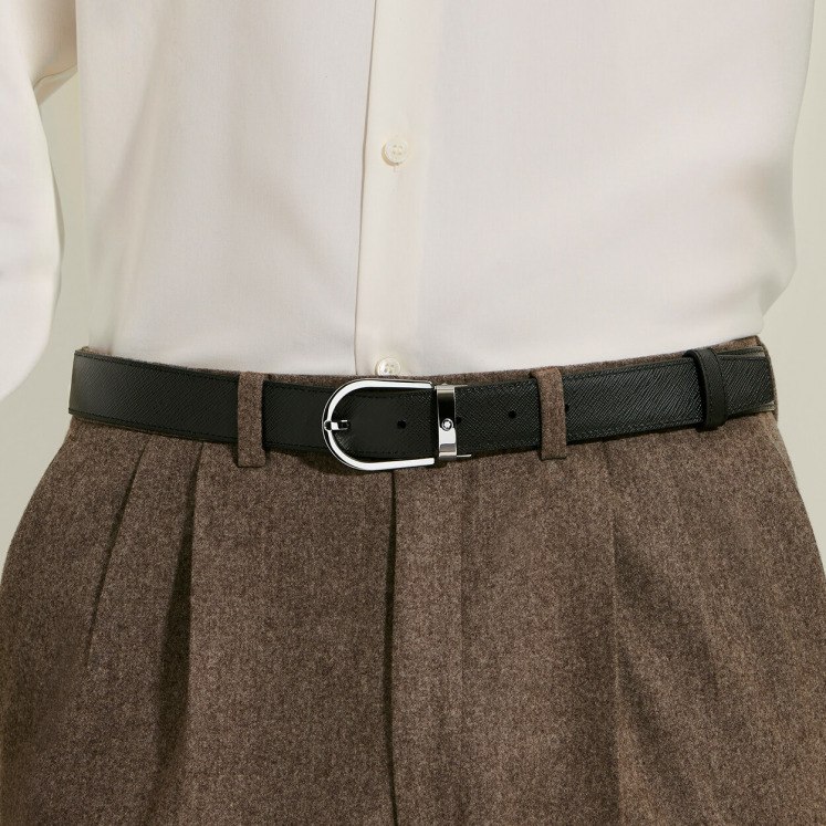 Ceinture Réversible Horseshoe 30 mm en Cuir Sartorial