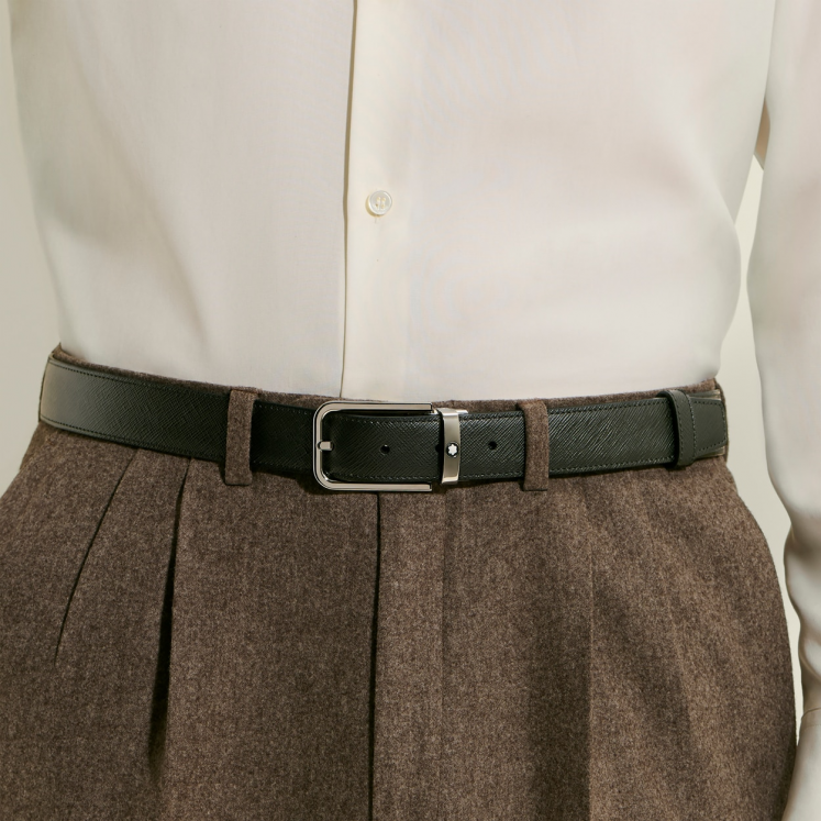 Ceinture Réversible 30 mm à boucle Rectangulaire en Cuir Sartorial
