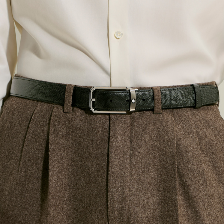 Ceinture Réversible 30 mm à boucle Rectangulaire en Cuir Sartorial