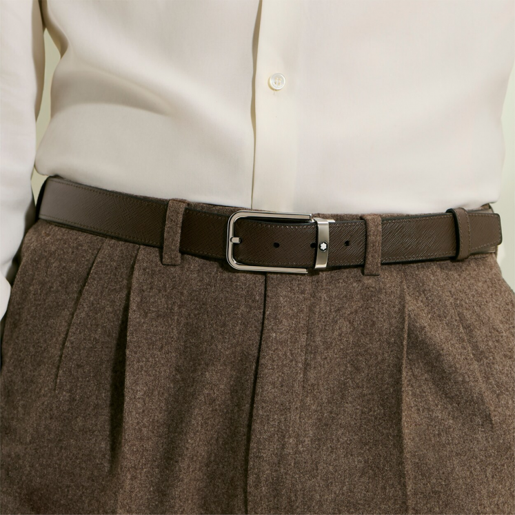 Ceinture Réversible 30 mm à boucle Rectangulaire en Cuir Sartorial