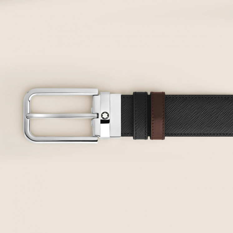Ceinture Réversible 35 mm à boucle Rectangulaire en Cuir Sartorial