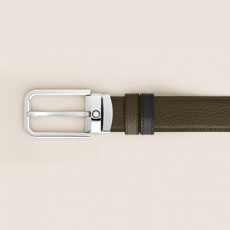 Ceinture Réversible 30 mm à boucle Rectangulaire en Cuir Grainé