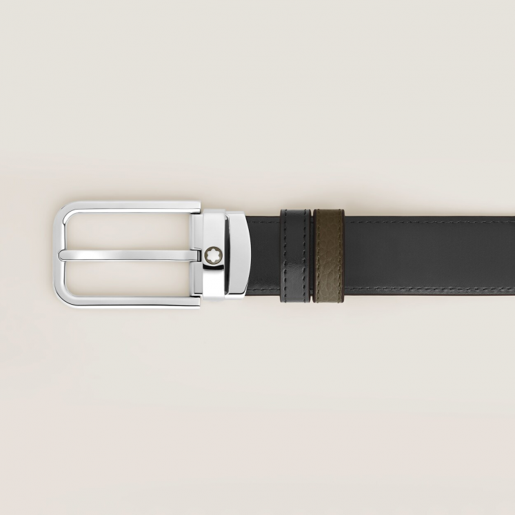 Ceinture Réversible 30 mm à boucle Rectangulaire en Cuir Grainé